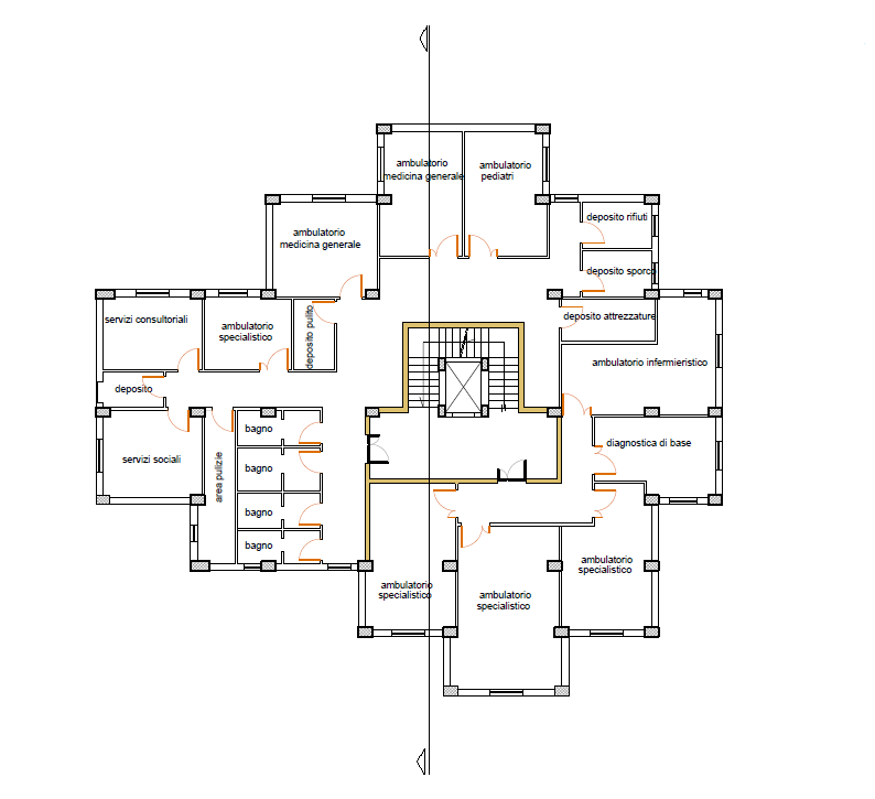 casa comunità montalbano planimetria piano I di nuova realizzazione